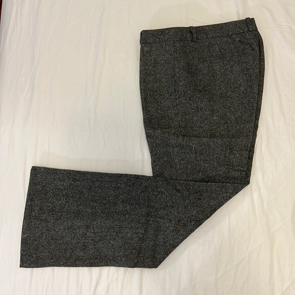 LOFT Gray Tweed Straight Leg Trousers